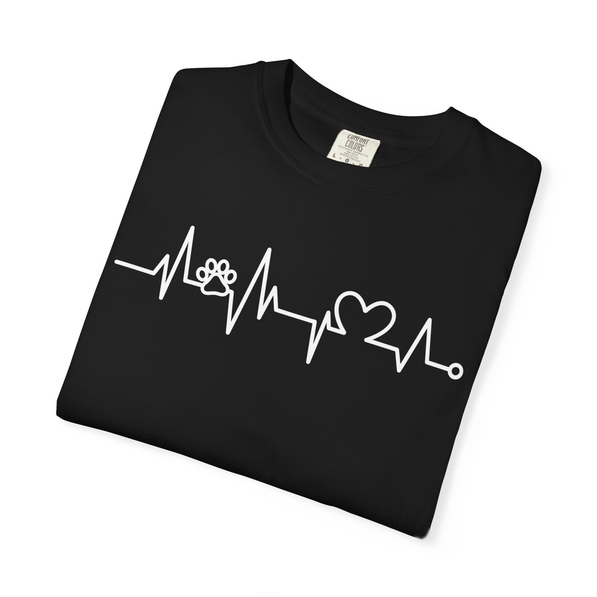 Heartbeat Dog Lover T-Shirt – Cute Paw & Love Line Graphic Tee | Gift for Dog Moms & Pet Lovers